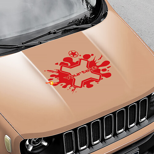 Jeep Renegade Logo Splash Army Star Grunge Grafik Vinyl Aufkleber Aufkleber Motorhaube Seite