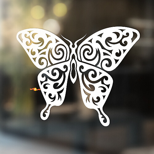 Schmetterling Universal Vinyl-Aufkleber im Skelettstil_1