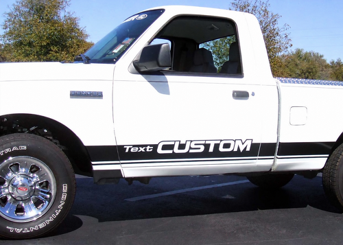 Text CUSTOM Streifen-Paar Schweller Vinyl-Aufkleber Sticker für Ford Ranger