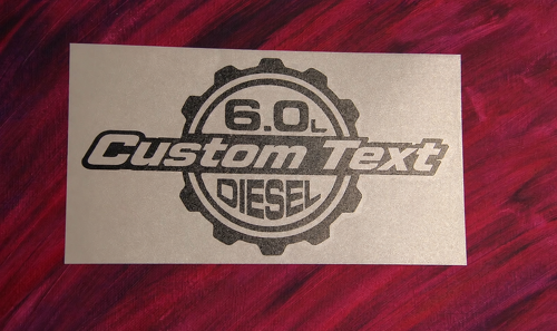 6,0L Custom Text Diesel Gear Vinyl-Aufkleber Paar