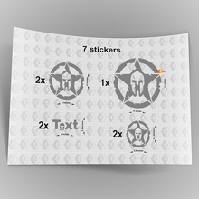 7x Jeep Spartan STAR Aufkleber Aufkleber Motorhaube Tür Kotflügel TJ JK CJ YJ JL Rubicon 2