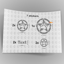 7x Jeep Bear Claw STAR Aufkleber Aufkleber Motorhaube Tür Kotflügel TJ JK CJ YJ JL Rubicon 2