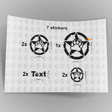 Bear Claw Star 7-teiliges Vinyl-Aufkleber-Set für Jeep Wrangler_3