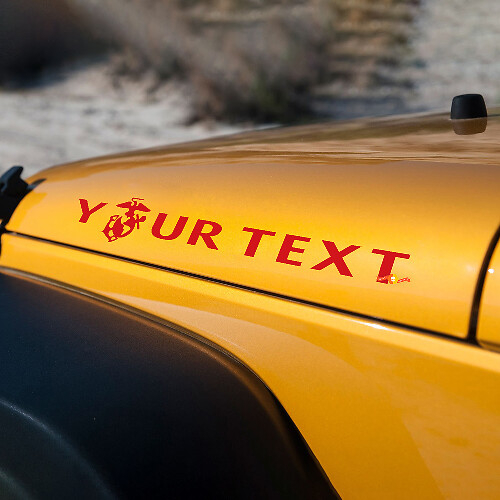 Jeep WRANGLER USMC Rubicon Motorhaubenaufkleber Sahara Willy Veteran Marine Neu