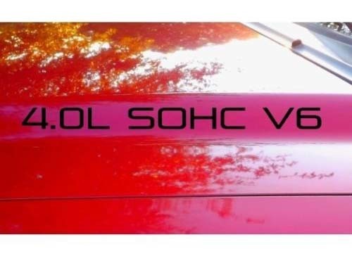 4,0L SOHC V6 Motorhauben Vinyl Aufkleber Paar für Autos