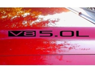 Motorhaubenaufkleber x2 V8 5.0L Textaufkleber Emblem Logo 5.0 V4