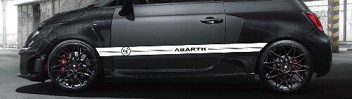 Racing Seitenstreifen Vinyl-Aufkleber-Set für Fiat 500 Abarth 2006-2019
