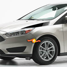 2011–2014 Ford Focus Hood Side Strobe Blackout Rally Racing Stripes Aufkleber Aufkleber
 2
