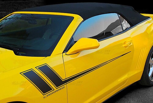 Twin Hash Pinstripe Pair — Vinylaufkleber (Seite, vorderer Kotflügel) für Chevrolet Camaro 2014-2017