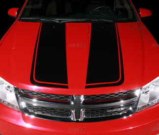 2008–2014 Dodge Avenger Hood Blackout Accent Rally Racing Stripes Decals 09 10