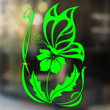 Schmetterling und Blume Universeller Vinyl-Aufkleber_3