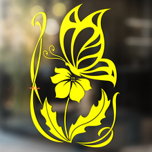 Schmetterling und Blume Universeller Vinyl-Aufkleber_4