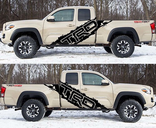 2X Toyota Tacoma große seitliche Vinyl-Aufkleber, Grafik, Wrap TRD 2017–2018
