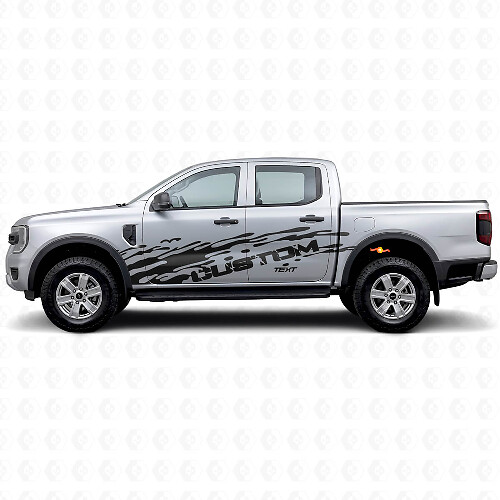 Schmutzfänger & individuelle Schriftzug Seitliche Vinyl-Aufkleber Set für Musclecar Ranger