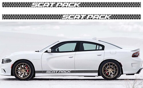 Scat Pack Wabenmuster-Streifen Seiten-Vinylaufkleber für Dodge Charger 2011-2018