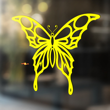 Schmetterling mit Musterflügeln Universeller Vinyl-Aufkleber_4