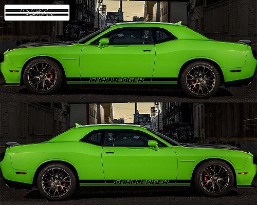 Seitliche Vinyl-Rallye-Aufkleber 2 für Dodge Challenger