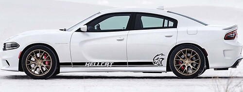 Hellcat Stil Doppelstreifen Seiten Vinyl Aufkleber für Dodge Charger 2011-2018