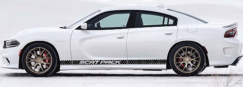 Scat Pack Wabendesign Seitenstreifen Vinyl-Aufkleber Set für Dodge Charger 2011-2018