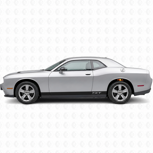 TXT Solid Rocker Streifen Paar Schweller Vinyl Aufkleber Sticker für Dodge Challenger 2009-2018
