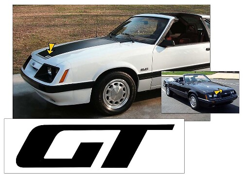GT Hauben-Vinyl-Aufkleber für Musclecar Musclecarmodel GT 1985-1986