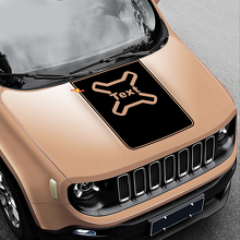 Motorhauben-Blackout-Vinylaufkleber 2 für Jeep Renegade 3