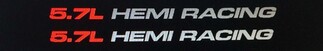 (1) Paar Aufkleber für 5.7L HEMI RACING Passend für Dodge Ram V8 1500, 2500 17