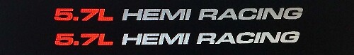 5,7L HEMI Racing Vinyl-Aufkleberpaar für Dodge Ram 1500 2500