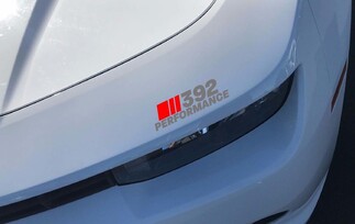 392 Performance Scheinwerferaufkleber Dodge Challenger Charger HEMI SRT Rot und Silber