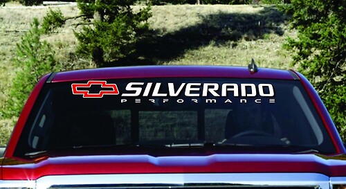 Chevy SILVERADO 1500 2500 3500 Windschutzscheibe Aufkleber Aufkleber Banner ANY YEAR MAKE
