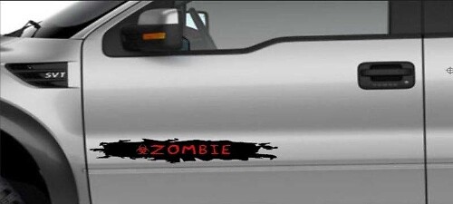 Zombie Used-Look Seiten-Vinylaufkleber Set für Autos