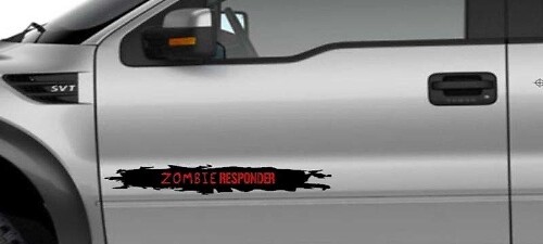 Zombie Responder Used-Look Seiten-Vinylaufkleber-Set für Autos