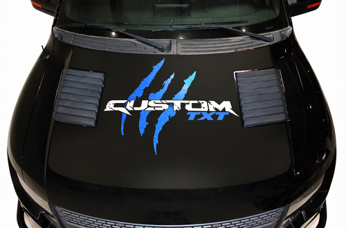 SVT CUSTOM TXT Blue Tear Graphic — Vinyl-Aufkleber (Motorhaube) für Ford F-150 Raptor 2010-2014