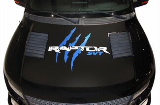 Vinyl Decal Raptor Hood Wrap für F-150 Raptor SVT 10-14 F150 WHITE + BLUE Tear