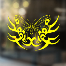 Schmetterling mit scharfen Flügeln Tribal-Stil Universeller Vinylaufkleber_4