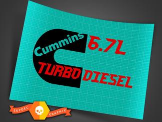 6,7-l-Cummins-Turbo-Diesel-Heckkasten-Aufkleber-Set, 2 Aufkleber für links/rechts