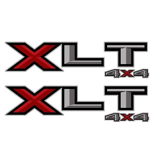 2er-Set: 2018 Ford F-150 F-250 XLT 4X4 Vinyl-Aufkleber, Pickup-Truck-Bettseite