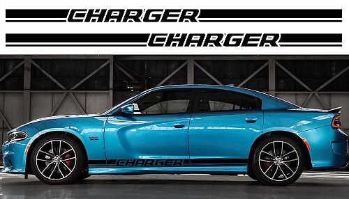 Gerade Schwellerstreifen Vinyl-Aufkleber Set für Dodge Charger 2011-2018