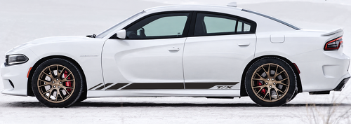 T/X Spear Rocker Streifen Paar Schweller Vinyl-Aufkleber für Dodge Charger 2011-2017