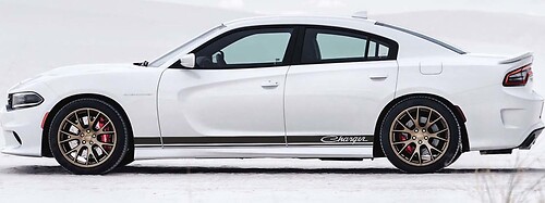 2X Dodge Charger Rocker Panel Aufkleber Streifen-Vinyl-Grafik-Kit
