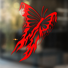 Flatternder Schmetterling mit Feuerflügeln Universeller Vinyl-Aufkleber_2