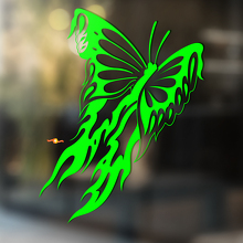 Flatternder Schmetterling mit Feuerflügeln Universeller Vinyl-Aufkleber_3