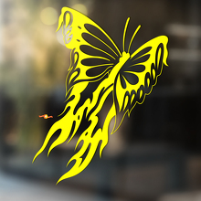 Flatternder Schmetterling mit Feuerflügeln Universeller Vinyl-Aufkleber_4
