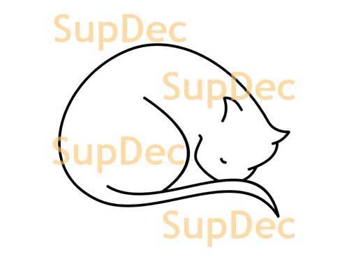 Katzen-Vinyl-Kunst-Wandfenster-Badezimmeraufkleber Abziehbar #1
