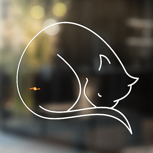 Sleeping Cat Universeller Vinyl-Aufkleber
