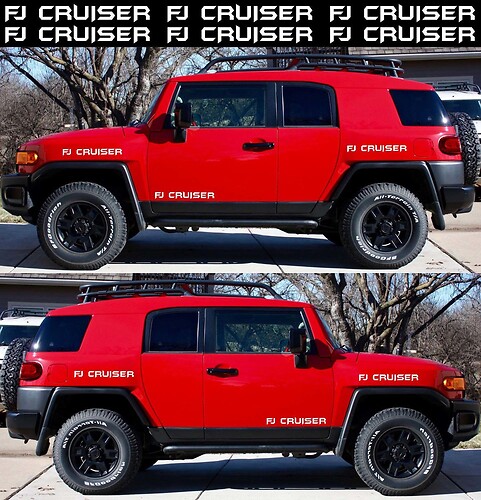 Markenbeschriftung Seitenvinylaufkleber für Toyota FJ Cruiser