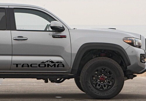 2x Toyota Tacoma 2016–2018 Seitenschweller-Vinyl-Aufkleber, Grafiken, Rallye-Streifen-Set
