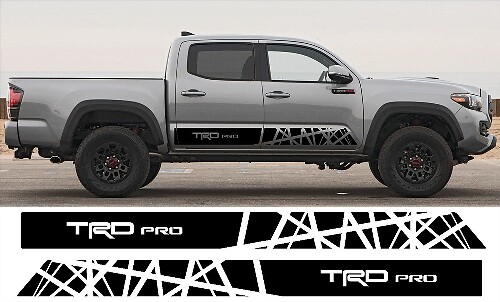2 x Toyota Tacoma 2016 Trd Pro Seitenschweller, Vinyl-Aufkleber, Grafik-Rallye-Aufkleber
