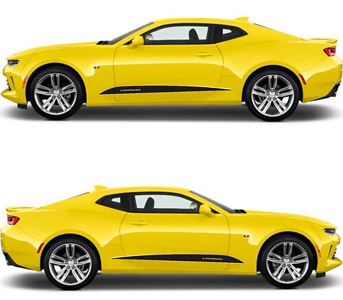 Seitliche Scallop Spears Vinyl-Grafik-Aufkleber, Streifen für Camaro 2016–2018
