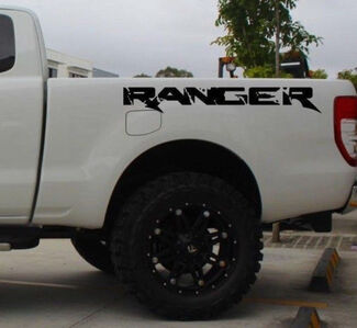 2 x Ford Ranger-Vinyl-Aufkleber für die Bettseite mit Grafik-Rallye-Streifen